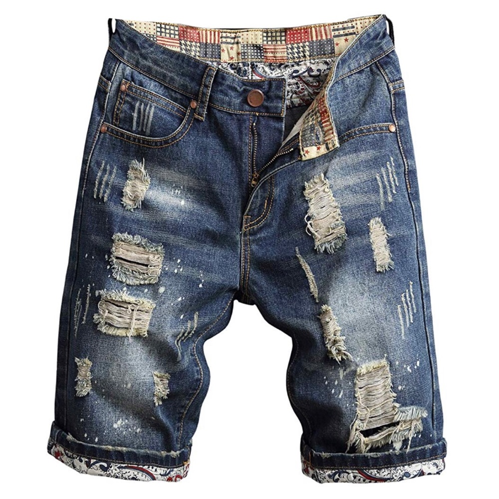 #779 NEW Dark Denim Distressed Jean Shorts